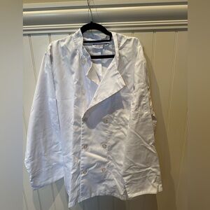 CHEF WORKS Adult Medium White Long Sleeve Collared Chef Costume Shirt & …